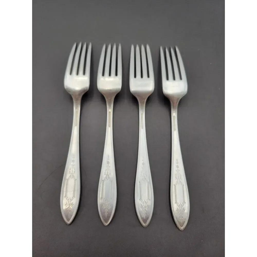 1847 Rogers Bros ARGOSY Set 4 Dinner FORK Silver Plate 1926 Flatware